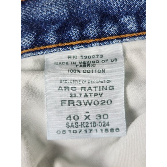 Wrangler FR Riggs Workwear Jeans Mens W38"x27" Blue HRC2 2112 - Picture 13 of 16